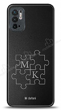 Dafoni Metal Xiaomi Redmi Note 10 5G ift Harf Puzzle Kiiye zel Klf