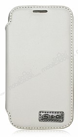 S-Ch Samsung Galaxy Mega 6.3 Standl Czdanl Beyaz Deri Klf