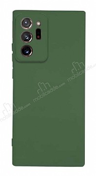 Samsung Galaxy Note 20 Ultra Kamera Korumal Mat Koyu Yeil Silikon Klf