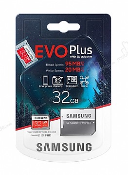 Samsung EVO Plus 32 GB microSDHC Kart 95 MBs (SD Adaptr)
