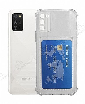 Samsung Galaxy A02s Kartlkl Kamera Korumal effaf Siyah Rubber Klf