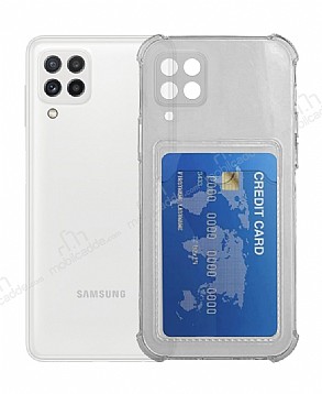 Samsung Galaxy A22 4G Kartlkl Kamera Korumal effaf Siyah Rubber Klf