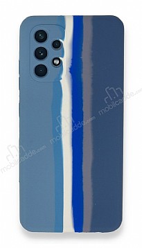 Samsung Galaxy A32 4G Rainbow Lansman Mavi-Gri Silikon Klf