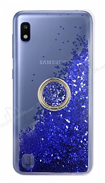 Samsung Galaxy A10 Simli Sulu Yzk Tutuculu Mavi Rubber Klf