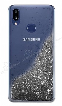 Samsung Galaxy A10S Simli Sulu Silver Rubber Klf