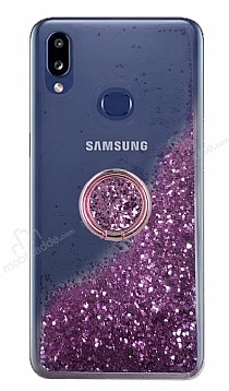 Samsung Galaxy A10S Simli Sulu Yzk Tutuculu Mor Rubber Klf