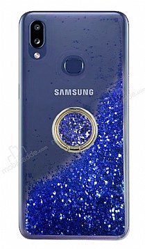 Samsung Galaxy A10S Simli Sulu Yzk Tutuculu Mavi Rubber Klf