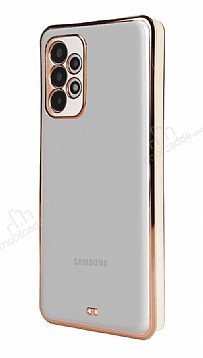 Samsung Galaxy A13 Kamera Korumal Bumper Beyaz Silikon Klf