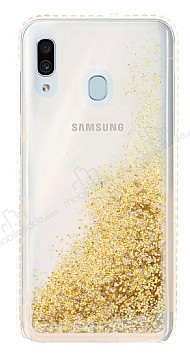 Samsung Galaxy A20 / A30 Simli Sulu Gold Rubber Klf