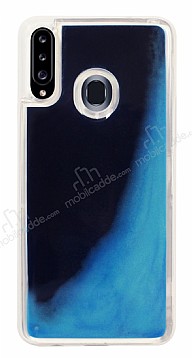 Samsung Galaxy A20S Neon Kumlu Lacivert Silikon Klf