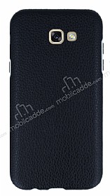 Samsung Galaxy A3 2017 Silikon Kenarl Deri Desenli Siyah Rubber Klf