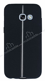Samsung Galaxy A3 2017 Kadife Dokulu Siyah Silikon Klf