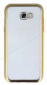 Samsung Galaxy A3 2017 Gold Kenarl effaf Silikon Klf