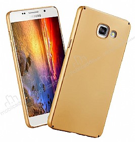 Samsung Galaxy A3 2017 Tam Kenar Koruma Gold Rubber Klf