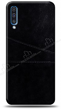 Samsung Galaxy A30s Silikon Kenarl Kartlkl Siyah Deri Klf