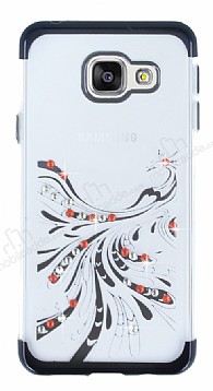 Samsung Galaxy A5 2016 Siyah Peacock Tal effaf Silikon Klf