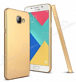 Samsung Galaxy A5 2016 Tam Kenar Koruma Gold Rubber Klf