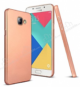 Samsung Galaxy A5 2016 Tam Kenar Koruma Rose Gold Rubber Klf
