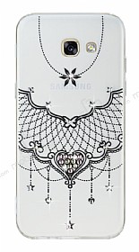 Samsung Galaxy A5 2017 Siyah Kalp Tal effaf Silikon Klf