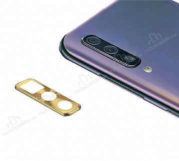 Samsung Galaxy A50 Gold Metal Kamera Lensi Koruyucu