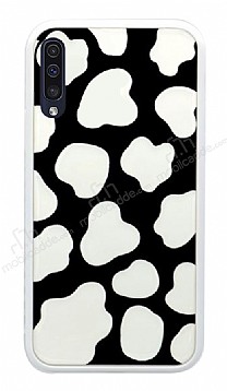 Samsung Galaxy A30s nek Desenli Beyaz Kenarl Silikon Klf