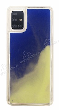 Samsung Galaxy A51 Neon Kumlu Mavi Silikon Klf