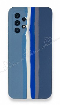 Samsung Galaxy A52s 5G Rainbow Lansman Mavi-Gri Silikon Klf