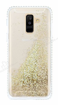 Samsung Galaxy A6 Plus 2018 Simli Sulu Gold Rubber Klf