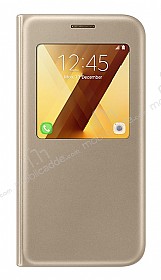 Samsung Galaxy A7 2017 Orjinal Pencereli S View Cover Gold Klf