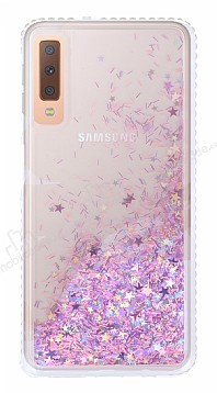 Samsung Galaxy A7 2018 Simli Sulu Mor Rubber Klf