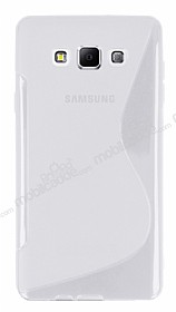 Samsung Galaxy A7 Desenli effaf Beyaz Silikon Klf