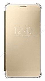 Samsung Galaxy A7 2016 Orjinal Clear View Uyku Modlu Gold Klf