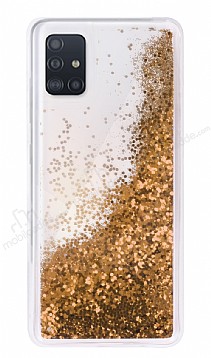 Samsung Galaxy A71 Simli Sulu Gold Rubber Klf