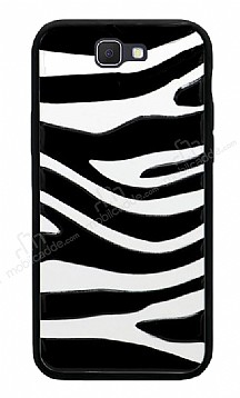 Samsung Galaxy J7 / J7 Core Zebra Desenli Siyah Kenarl Silikon Klf
