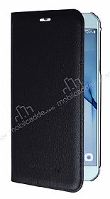 Samsung Galaxy A8 2016 Czdanl Yan Kapakl Siyah Deri Klf