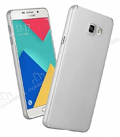 Samsung Galaxy A8 2016 Tam Kenar Koruma Silver Rubber Klf