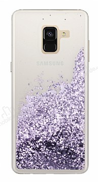 Samsung Galaxy A8 2018 Simli Sulu Mor Rubber Klf