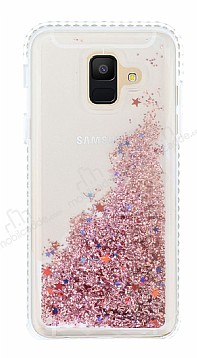 Samsung Galaxy A6 2018 Simli Sulu Rose Gold Rubber Klf