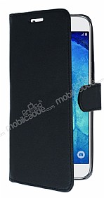 Samsung Galaxy A8 Czdanl Yan Kapakl Siyah Deri Klf