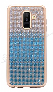 Samsung Galaxy A8 Plus 2018 Tal Geili Mavi Silikon Klf