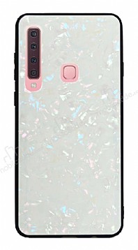 Samsung Galaxy A9 2018 Desenli Silikon Kenarl Beyaz Rubber Klf
