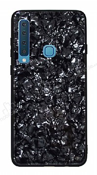 Samsung Galaxy A9 2018 Desenli Silikon Kenarl Siyah Rubber Klf