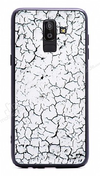 Samsung Galaxy J8 Marble Beyaz Silikon Klf