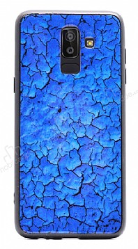 Samsung Galaxy J8 Marble Lacivert Silikon Klf