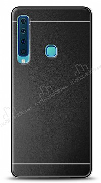 Samsung Galaxy A9 2018 Metal Siyah eritli Rubber Klf