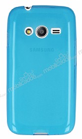 Samsung Galaxy Ace 4 Ultra nce effaf Mavi Silikon Klf