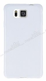 Samsung Galaxy Alpha Beyaz Silikon Klf