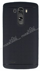 LG G3 S / G3 Beat Nokta Desenli Mat Siyah Silikon Klf