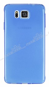 Samsung Galaxy Alpha Ultra nce effaf Mavi Silikon Klf