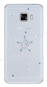 Samsung Galaxy C5 Mavi Tal Yldz effaf Silikon Klf